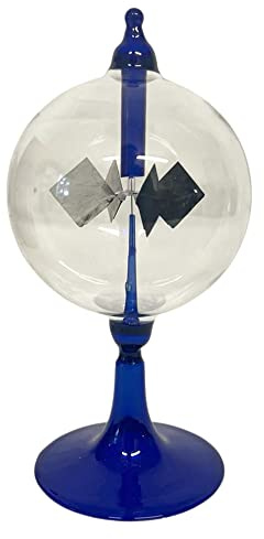 16cm high Solar Radiometer | 4 Blades rotating glass windmill Crookes solar radiometer |Measures Radiant Flux of Electromagnetic Radiation | desk ornament | weather station | light mill
