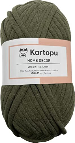 Textilgarn 200gr Knaul ca. 120m LL.- Farbauswahl – gleichmäßige Einfärbung – durch besondere Verarbeitung leicht elastisch und formstabil– Jersey Garn Ideal für Kissen, Decken, Taschen- Öko Tex (1401)