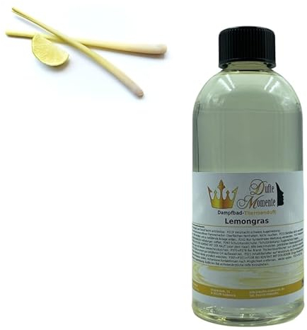 Dufte Momente Dampfbad Duftkonzentrat Lemongras 500ml – frischer Wellnessduft mit natürlichem Lemongrasöl – für Dampfbäder, Verdampferanlagen & Dampfduschen – vegan, Made in Germany