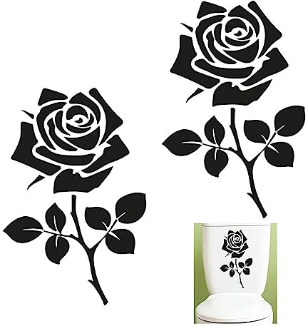 Wanfoou 2 PCS WC Deckel Aufkleber Toiletten Blumen Tattoo, Aufkleber WC Toiletten Deckel, Badezimmer Ornament Wandtattoo Toilettendeckel Türaufkleber Autoaufkleber Tür