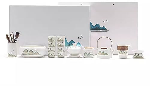 BBAUER teiera marocchina teiera giapponese Set da tè in ceramica semplice, cofanetto regalo giapponese per teiera e tazza da tè(Color:H,Size:)