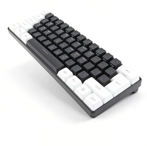 Sxhlseller Gaming-Tastatur 60% Klein, RGB-Hintergrundbeleuchtung, 61 Tasten, Ergonomisches Mechanisches Gefühl, Kabelgebundene Tastatur für Gaming und Arbeiten, Schwarz