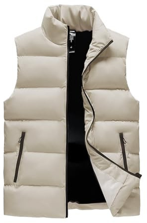 GIBZ Chaleco Acolchado Hombre, Chalecos sin Manga Casual Ligero Cálido, Chaqueta Invierno Cuello Alto, Acolchados Cazadora con Bolsillos