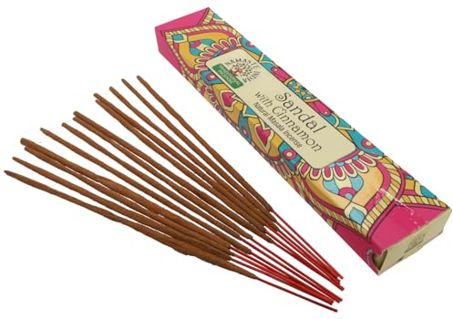 Ancient Wisdom Incenso Namaste Mandala Masala – Tradizionale indiano Agarbathi – Fatto a mano – 1 scatola (SANDALO con cannella)