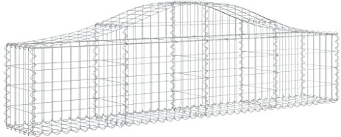 Makastle Parterre surélevé en Gabion arqué, jardinière en Cage à Pierre, Lit Surélevé à Gabion, Parterre de Fleurs Jardin Terrasse Extérieur Jardinière Panier à Pierres, 200x30x40/60 cm Fer galvanisé