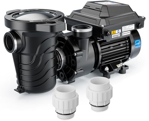 iLiving ILG8PP130-VS Variable Speed Swimming Pool Pump, Black