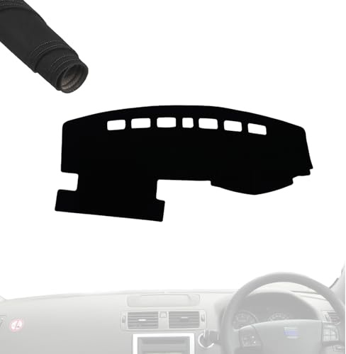 Dash Mat Cover For Volvo S40 C30 V50 Dashboard Cover Mat Center Console Custom Interior Dash Protector Cover Carpet Anti Slip No Glare Sunshade Dashboard Accessories (Color : Black, Size : Without L