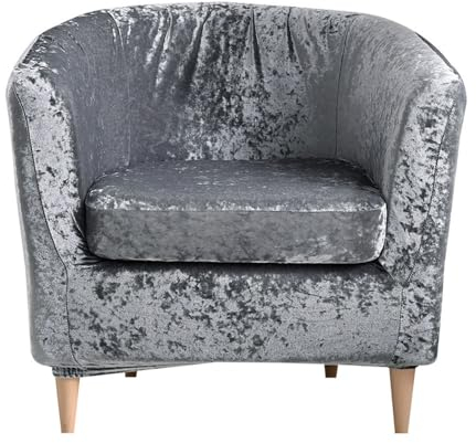 Morbuy Sesselbezug Stretch Samt, 2er Set Sessel Überzug Universal Sesselhussen Waschbar Sesselüberzug Hussen Cocktailsessel Clubsessel Überzug - Weich (Dunkelgrau)