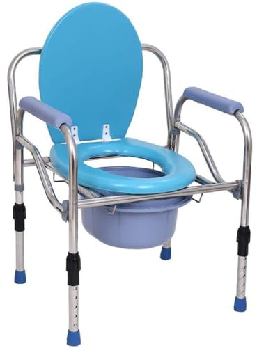QJWM Tragbar Toilettenstuhl Badezimmer-Klappduschstuhl, Multifunktionaler Pflege-Toilettenstuhl Geeignet Für Ältere Menschen Und Schwangere Frauen A