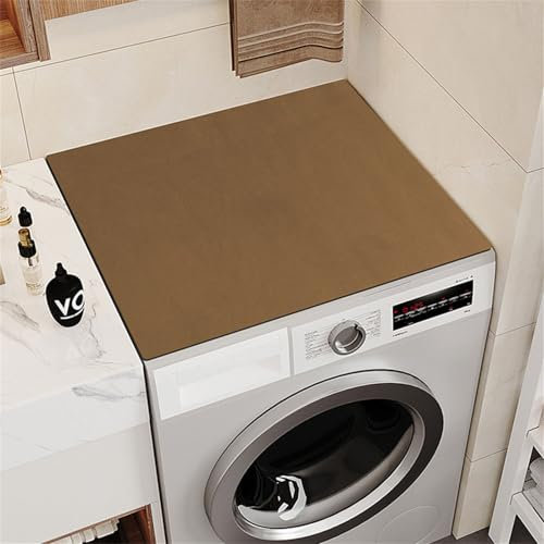 Highdi Housse de Protection pour Machine à Laver Top, Monochrome Coussin de Machine à Laver Antidérapant Housse de Machine à Laver pour Machine à Laver Ou Sèche-Linge (Brun,55x60cm)
