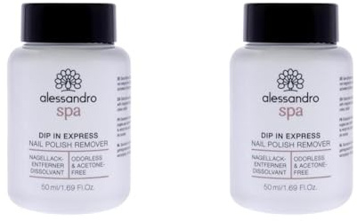 Alessandro Spa Dip In Express Nagellackentferner - Geruchlos Und Ohne Aceton, 50 Ml, (2Er Pack)