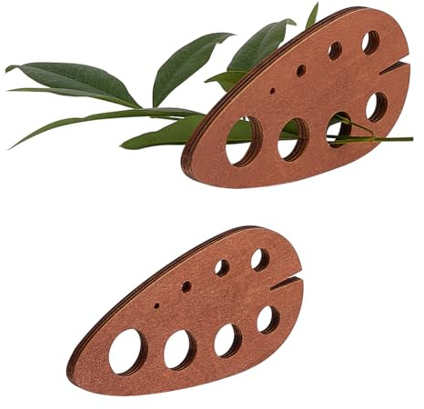 PH PandaHall 2pcs Teardrop Wooden Herb Stripper 8 Holes Herb Pealer Wood Leaf Remover Herb Stripping Brown Herb Stripper Tool for Kitchen Gadgets Cooking Small Kitchen Appliances Chef, Hole: 2-16mm