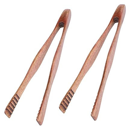 Cabilock 6 Stk Servierklammern Teeparty-Zange Toastzange Zange zum Kochen Mini-Kochen Eiswürfelzange küchenzange servierzange kuchen Lebensmittelclip aus Holz Brotklammern Hölzern