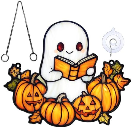 Paneles acrílicos de atrapasueños de Halloween, ventana acrílica ornamental de Halloween | Decoración de calabaza de Halloween que brilla en la oscuridad - Decoración de pared de jardín de casa ch