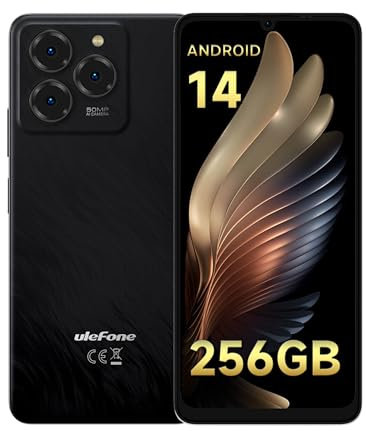 Ulefone Note 20 Pro Mobile Phones 256GB/1TB SD Extension Android 14, 6.75 inch 90Hz, 4G Dual SIM Smartphone 50MP Triple Camera 6000mAh Octa Core Fingerprint Face ID Phone Case UK Version Black
