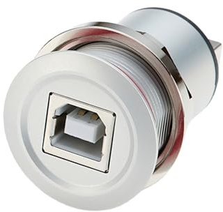 Adattatore filettato fisso da USB B a A per montaggio a pannello a filo, adattatore USB 2.0 femmina a tipo B femmina, trasferimento dati per stampante, connettore rotondo da alimentazione tramite