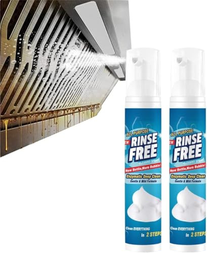 Powerful Flush-Free Foam Cleaner, All Purpose Bubble Cleaner, Kitchen Deep Cleaning Spray, Stain Removal FoamSpray, Multipurpose FoamCleaning Spray for Car and Home (2)