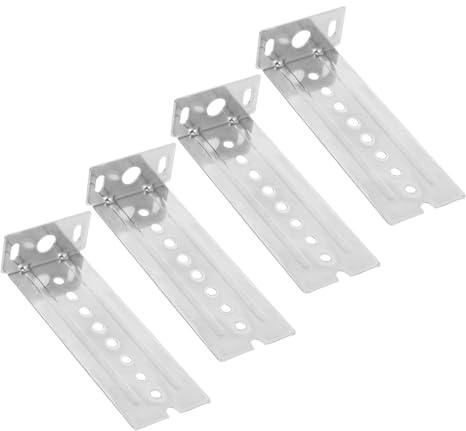 KONTONTY Staffa di Montaggio Guida Cassetto in Acciaio Inox 10 Pezzi, Supporto l Rinforzato Fondo Antiscivolo per Binari Scorrevoli, Accessori per Mobili Ufficio e Cucina, Facile