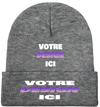 Beanie Tricoté Personnalisable pour Hommes & Femmes – Ajoutez Texte, Photo, Image ou Logo – Créez Votre Personnalisée Bonnet Unique – Personnalisé, Drôle et Chaud – Cadeau Unisexe Parfait