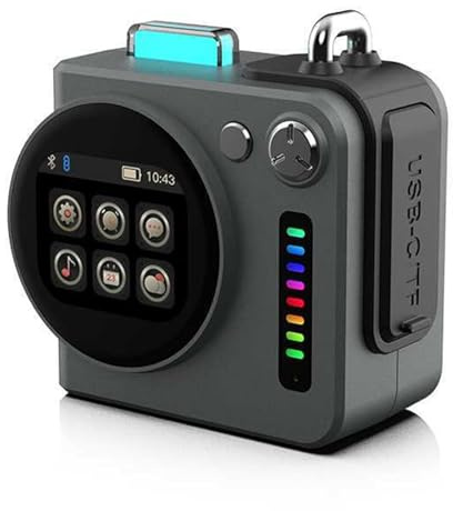 fesoklaf Mini-Smart-Bluetooth-Lautsprecher, tragbarer kleiner kabelloser Lautsprecher mit Touch-Screen-Liedtext-Display, 5 W HD-Sound, Wecker, Bluetooth 5.4, unterstützt TF-Karte für Zuhause, Outdoor