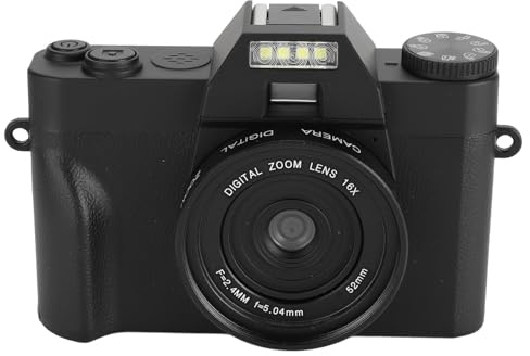 MENDUNER 4K Digital Camera, 48MP Portable Compact Point with WiFi, 16X Digital Zoom Vlog Camera, 180°Flip Screen Compact Travel Camera for Teens with 16X Zoom, Anti Shake,Black
