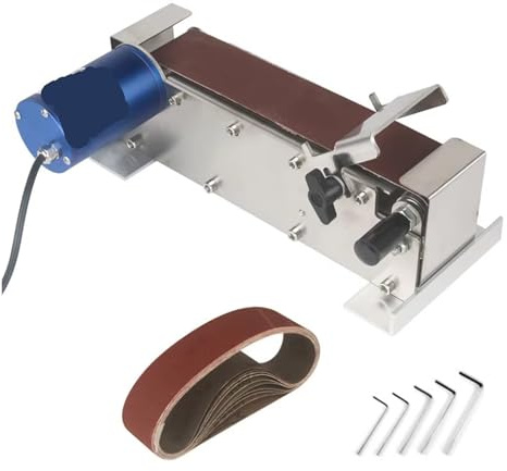 Mini lijadora de banda eléctrica, resistente al agua, 50 x 533 mm, afiladora sobremesa for cuchillas y bordes corte,para bricolaje en casa