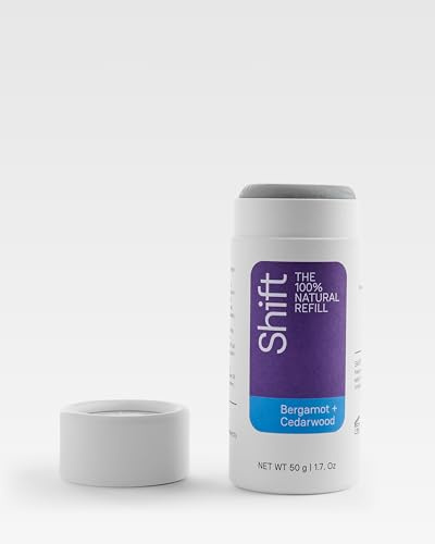 Shift - Natural Deodorant Stick refill 50g - Aluminium-free - Bergamot & Cedarwood - 24 Hour Protection - 100% Effective