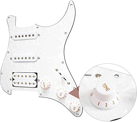 Taidda Ensemble de Micros Humbucker de Style Vintage pour Accessoire de Guitare ST White Pearl (Taiddaaq2p7ng9uf-I2335W)