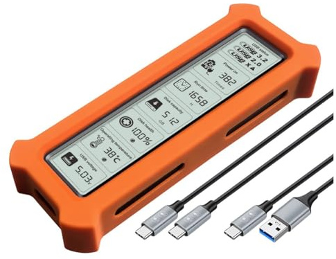 Buhdjfnke Schermata di Visualizzazione USB Tipo C Adattatore SSD per NVME SSD Disk Box M. 2 per NVME Dual Protocol SSD Enclosure B