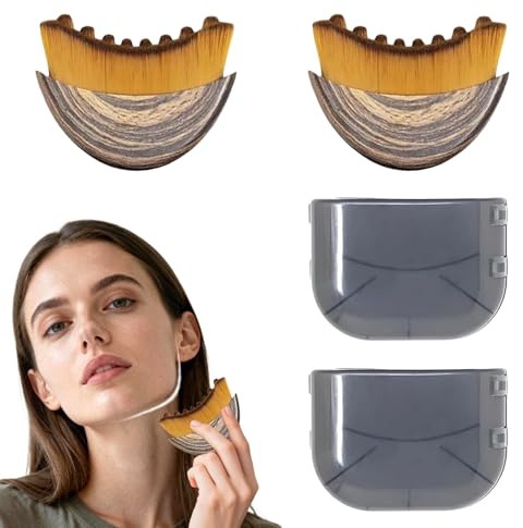 Lot de 2 Brosse de Contour Lymphatique pour le Visage,brosses pour le visage pour le drainage lymphatique,outils pour le drainage lymphatique duvisage,brosse sèche pour levisage