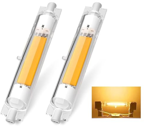 ACAATVE R7S LED 118mm Dimmbar Warmweiß 3000K 3000LM | 30W LED R7S 118mm Lampen Ersatz für 300W Halogenstab, Kein Flackern, 360°Abstrahlwinkel für Stehlampe Wandleuchte Deckenfluter, 2er Pack