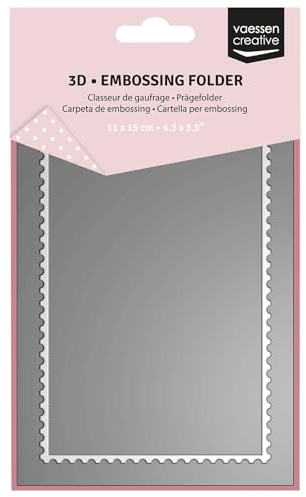 Vaessen Creative 3D Prägeschablonen Briefmarke von 11 x 15 cm - Bastelbedarf & Bastelzubehör für DIY, Karten Basteln, Journaling und Scrapbooking