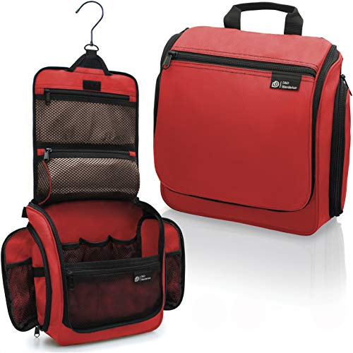 D&D - Kulturbeutel zum Aufhängen – Designer-Reise-Organizer für Make-up und Toilettenartikel für Damen und Herren – Hängekoffer für Kosmetik und Toilettenzubehör mit drehbarem Metallhaken