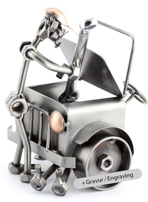Steelman24 Schraubenmännchen Automechaniker mit persönlicher Gravur | Made in Germany,Handarbeit,Geschenkidee,Stahlfigur,Metallfigur