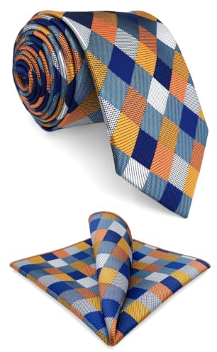 S&W SHLAX&WING Ensemble de cravates multicolores pour hommes avec pochette de costume