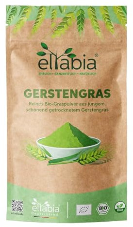eltabia Poudre d'herbe d'orge bio - 200 g - Pack standard issu de l'agriculture biologique contrôlée - 100 % pure, sans additifs - Qualité alimentaire crue.