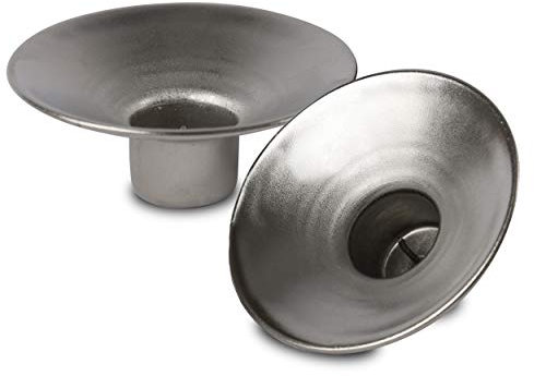 Hyoola 2 Pack Candle Drip Protectors Reusable Metal Candlestick Liners - Safety Pin Holds Candles in Place - Silver