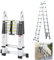 Iropro 6.2M Extendable Aluminum Ladders, Folding Telescopic Extension (3.1M+3.1M) Tall Loft Ladder, Portable A-Frame 2x10 Steps Loft Ladders, Extension Ladder EN131 DIY Multi Purpose 330lbs/150kg