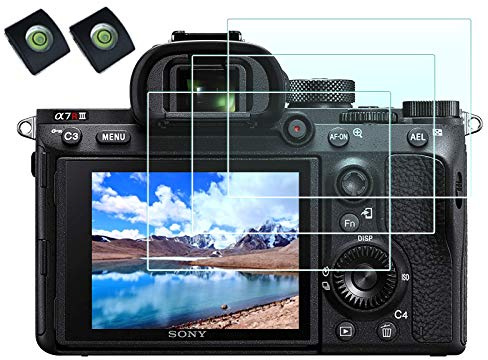 Displayschutz Displayschutzfolie für Sony Alpha 7R III II 7 III II A7R III II/A7 III II/A77 II/A7S II Kamera mit 0.3mm High-Definition, 9H Härte,optische LCD Glas-Schutzhülle [3+2 Pack] | A7 II A7S II A7SI A99 II A9 RX100 RX100V RX1 RX1R RX10 RX10II Alpha A7R3 A77 II Kamera, 0,3 mm 9H LCD Premium Glas