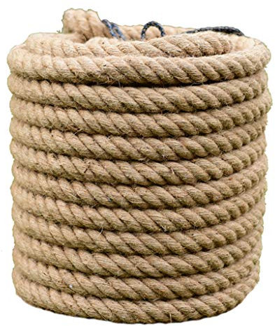 Corde en Jute Naturelle 16 mm / 18 mm / 20 mm, Chanvre Robuste pour Jardinage, Emballage et Décoration de la Maison (16MM)