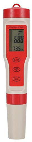 URRNDD Tester la qualité de l'eau, 4 en 1 Fonction pH TDS EC Temp ABS testeur qualité de l'eau Moniteur numérique Compteur Pen Test (Batterie Non Incluse)