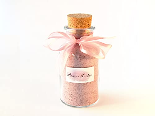 Rosen Zucker 300 g - Rosenblüten Zucker mit gemahlenen Rosenblüten -