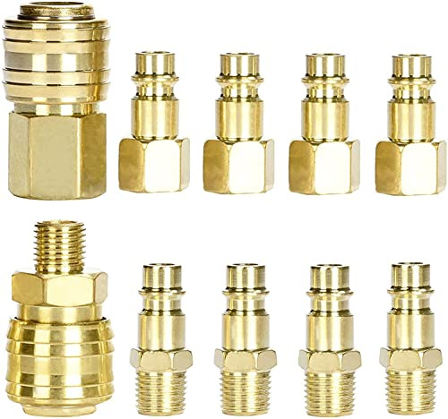 10 pcs Euro Air Line Connectors 1/4 BSP Airline Fittings for Hoses Coupling Plug Air line Hose Compressor Fitting Couplings Air Hose