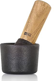 AdHoc MO11 Mörser Camo.7, Gusseisen|Akazienholz Braun/Schwarz