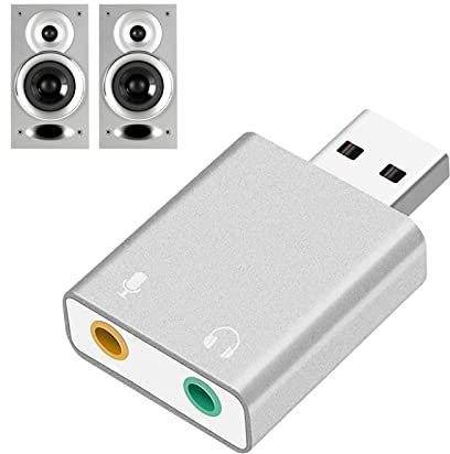 Luckxing Carte Son Externe USB,Carte Son stéréo pour Ordinateur Portable PC - Carte Son Externe Microphone USB Haut-Parleur Casque Interface Audio Jack 3,5 mm Carte Son USB