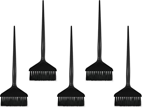 DS. DISTINCTIVE STYLE Hair Dye Applicator Brushes 5 Pieces Long Handle Soft Bristles Hair Coloring Kit Salon Bleach Tinting DIY Tool (Black)