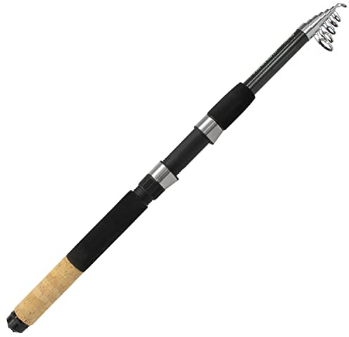 Roy Fishers Allround Tele Teleskoprute | Mixed Carbon Blank, Kork & EVA Griff, Kompakte Transportlänge, 15g bis 150g Wurfgewicht, Für Forelle, Hecht, Karpfen & Aal