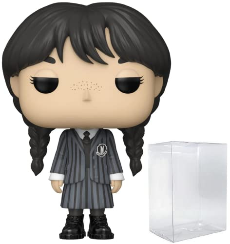 POP Wednesday - Wednesday Addams Funko Vinyl Figure (Bundled with Compatible Box Protector Case), Multicolor, 3.75 inches