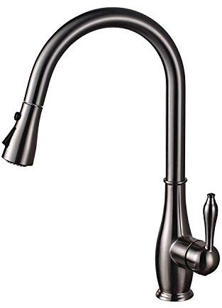 GaRcan Wasserhahn aus Edelstahl, herausziehbare Brause, Küchenspüle, Mischbatterie, drehbarer Auslauf für die Küche, gebürstetes Nickel, Badezimmer-Waschtischarmaturen, interessantes Leben