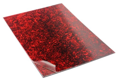 Schlagbrettmaterialbogen Xd14 in Rot Acryl Pvc für Bass und Akustikgitarre | 44 X 29cm Format, 3-lagiger Rohling für Zuschnitt, Leicht Anzubringen und Formstabil